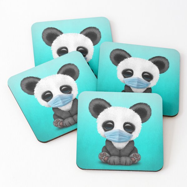 Item preview, Cute Baby Panda Wearing a Blue Mask designed and sold by JeffBartels.