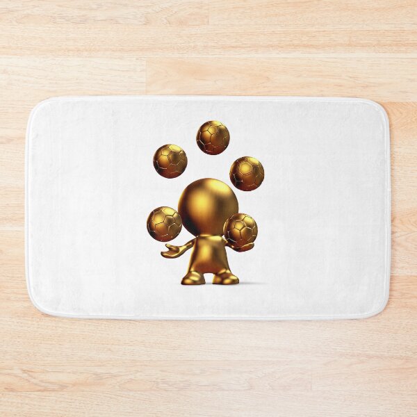 Item preview, cute golden 3d man juggling five soccer balls designed and sold by DottedYeti.