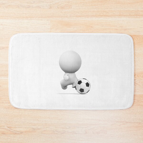 Item preview, cute white comic character playing with soccer ball designed and sold by DottedYeti.