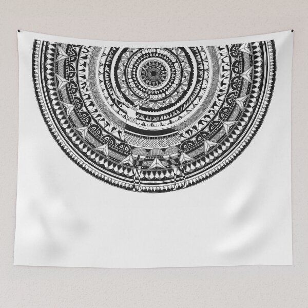 Item preview, Mandala with Deer Silhouette, Half Mandala Drawing, Handdrawn Mandala Design designed and sold by Anna Grunduls.