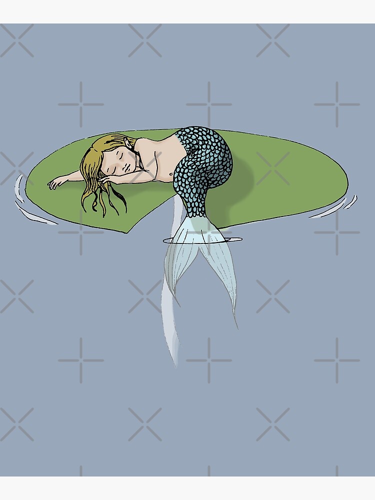 Sleeping Mermaid on a Lily Pad by EmilyBickell