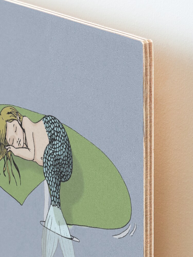 Alternate view of Sleeping Mermaid on a Lily Pad Mounted Print