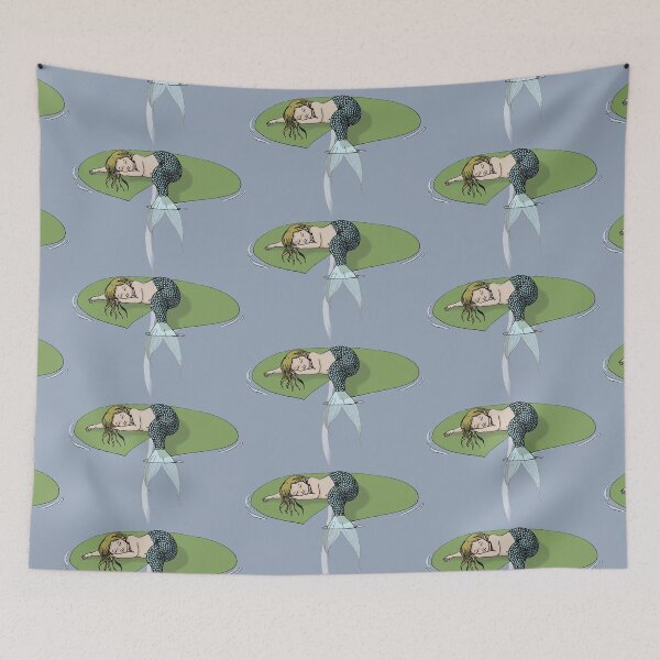 Item preview, Sleeping Mermaid on a Lily Pad designed and sold by Emily Bickell.