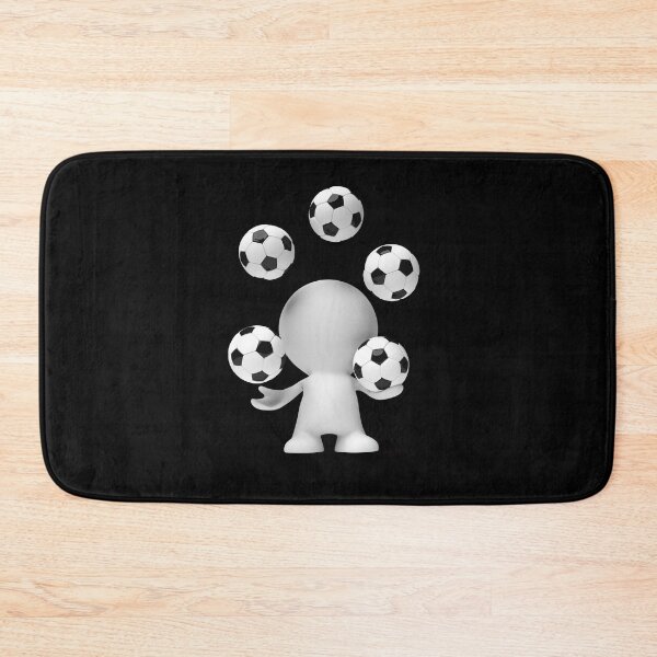 Item preview, cute white comic character juggling five soccer balls designed and sold by DottedYeti.