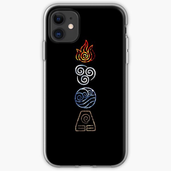 Avatar The Last Airbender Legend of Korra Elements Fire Air Water Earth Cycle iPhone Soft Case