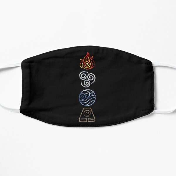 Avatar The Last Airbender Legend of Korra Elements Fire Air Water Earth Cycle Flat Mask