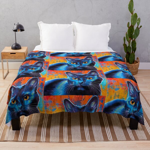 Item preview, Cova - Black Cat Yellow and Blue Art designed and sold by dawgpainter.