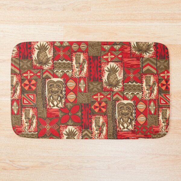Item preview, Pomaika’i Tiki Hawaiian Vintage Tapa - Red & Brown designed and sold by DriveIndustries.