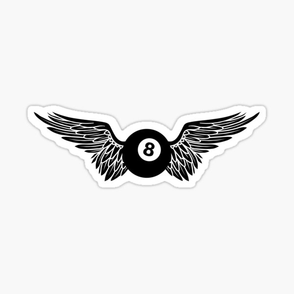 winged eight ball Sticker