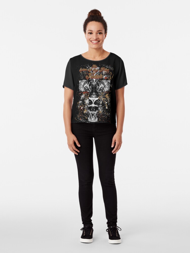Alternate view of Lion of Judah Chiffon Top