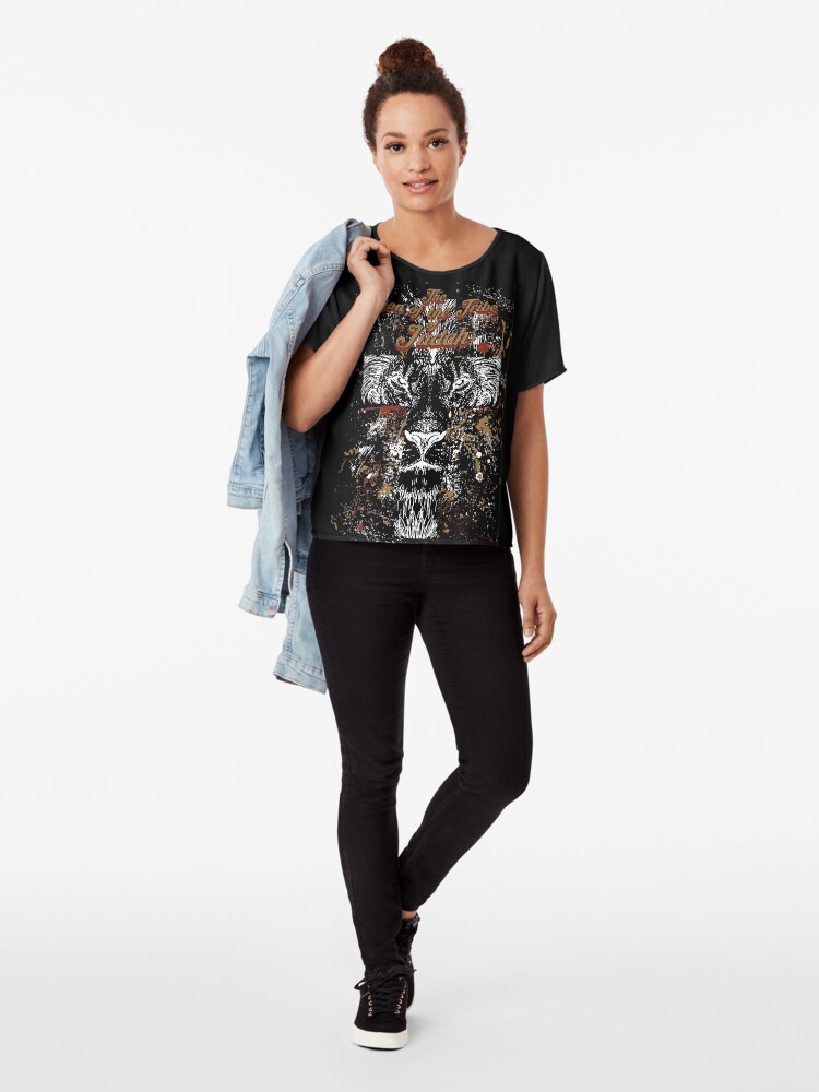 Alternate view of Lion of Judah Chiffon Top