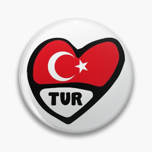 Item preview, Turkey Country Code Flag Heart, TUR, Turkish, Türkiye designed and sold by Celticana.