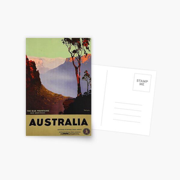 Item preview, Australia Blue Mountains vintage travel poster designed and sold by stickart-marek.