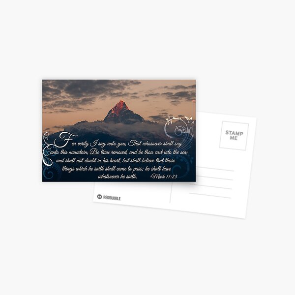 Mark 11:23 - God Moves Mountains Postcard