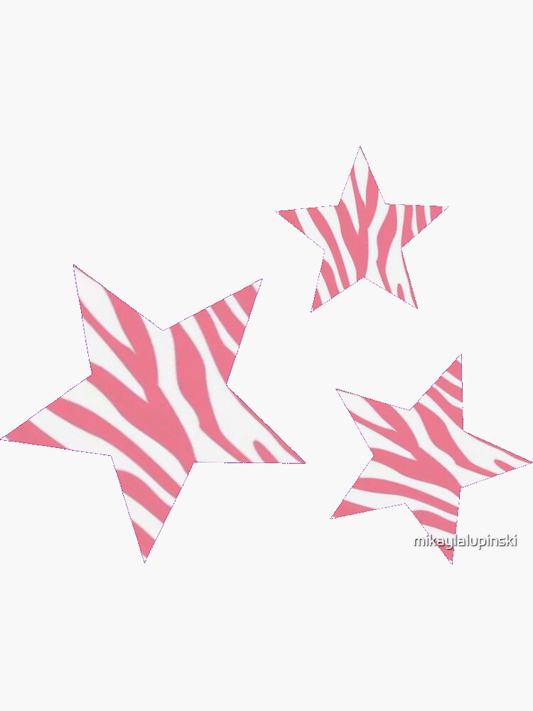 "Pink Zebra Stars" Sticker for Sale by mikaylalupinski Redbubble