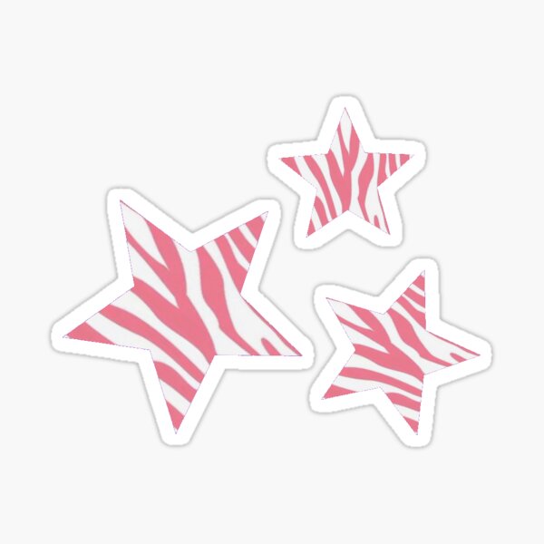 Pink Zebra Stars Sticker