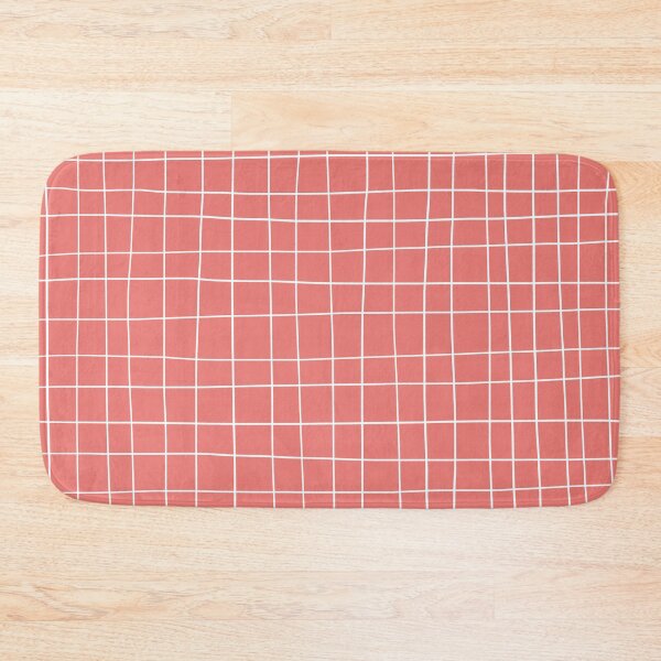 Item preview, Coral red grid Summer designed and sold by Latte Design.