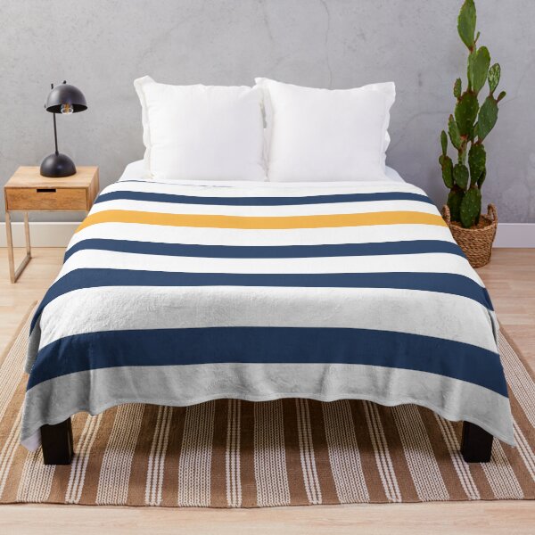 Item preview, Blue and white stripes with yellow designed and sold by Latte Design.