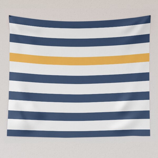 Item preview, Blue and white stripes with yellow designed and sold by Latte Design.