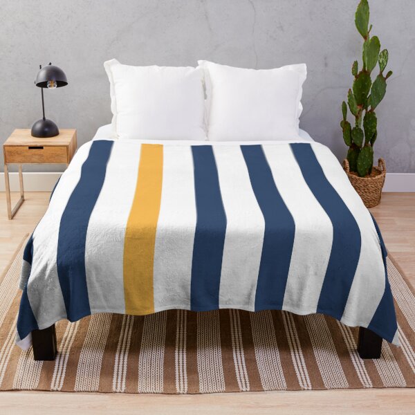 Item preview, Blue and white stripes with yellow designed and sold by Latte Design.
