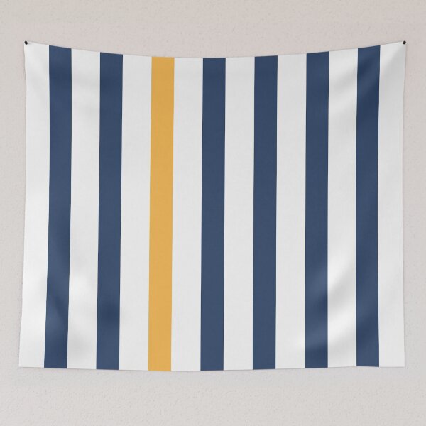 Item preview, Blue and white stripes with yellow designed and sold by Latte Design.