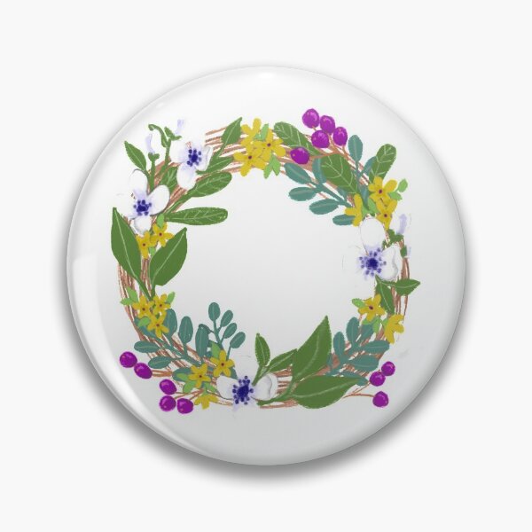 Item preview, Spring and Summer Floral Wreath designed and sold by Gretchen Slagle Studio.