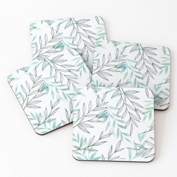 Item preview, Fond Mature Feuilles Grises Bleues designed and sold by Soul-Inspirer.