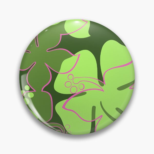 Item preview, Hanalei Hawaiian Floral Camo Aloha Shirt Print - Olive, Lime & Pink designed and sold by DriveIndustries.