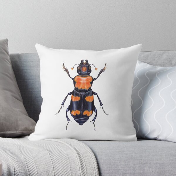American Burying Beetle Throw Pillow