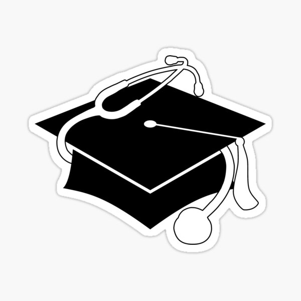 gorro de graduación médica Pegatina