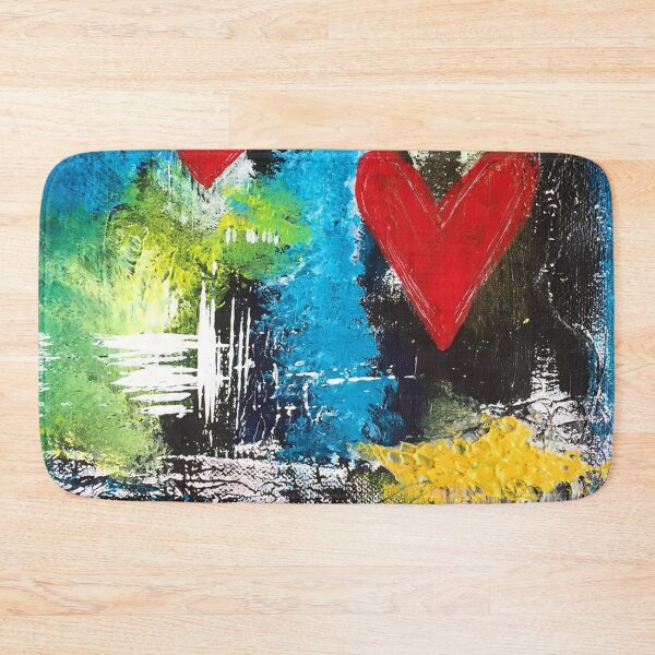Item preview, MIDNIGHT LOVE - Blue, Yellow, Black, Hearts  designed and sold by KATHLEEN TENNANT ART.