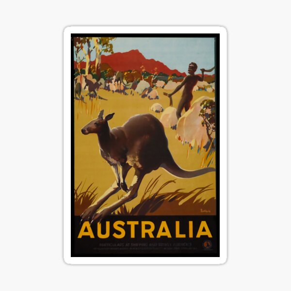 Aperçu de l'œuvre Australia affiche vintage créée et vendue par stickart-marek.
