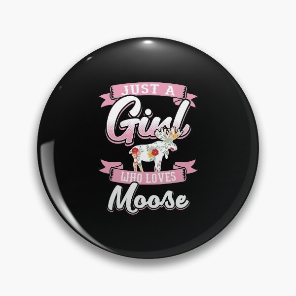 Artikelvorschau, Girl Loves Moose Spirit Animal Pink Gift Idea entworfen und verkauft von haselshirt.