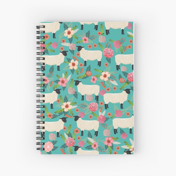 Vista previa del artículo con la obra «Ovejas granja Santuario flores patrón lindo regalos para los amantes de los animales», diseñado y vendido por PetFriendly.