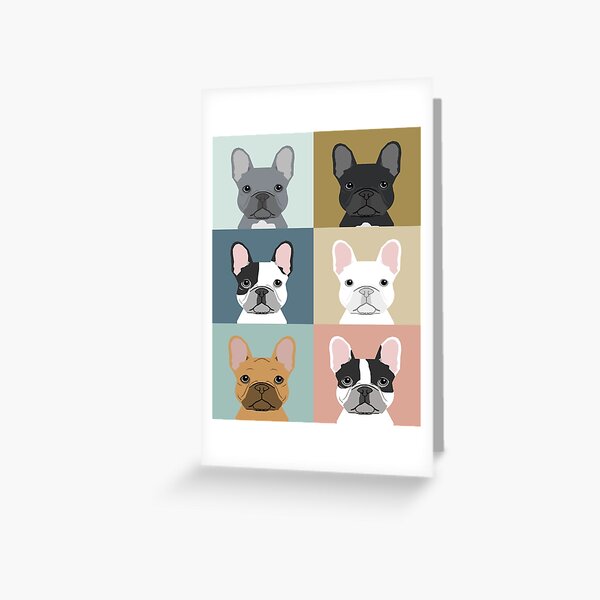 French Bulldog portraits pattern dog person gift love animal pet puppy frenchie bulldog valentines Greeting Card
