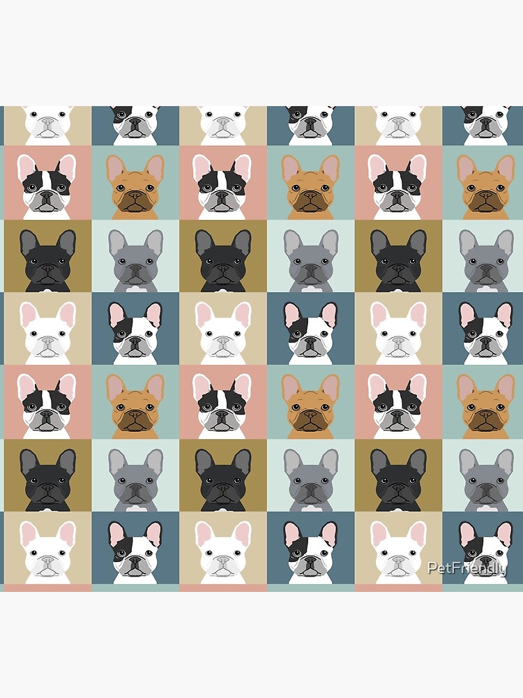 Discover French Bulldog portraits pattern dog person gift love animal pet puppy frenchie bulldog valentines Socks