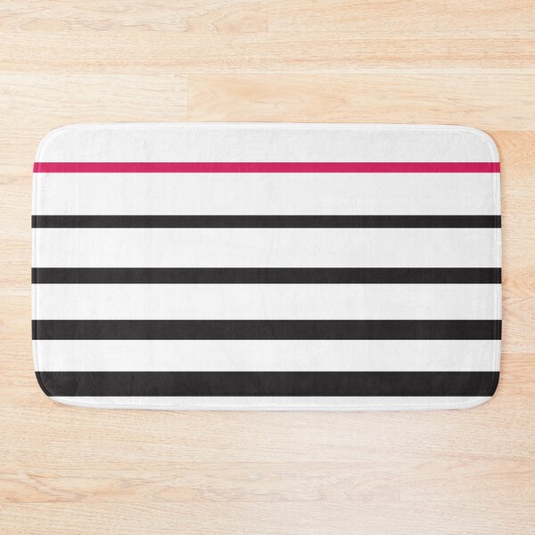 Item preview, black and white stripes with one pink stripe designed and sold by Latte Design.