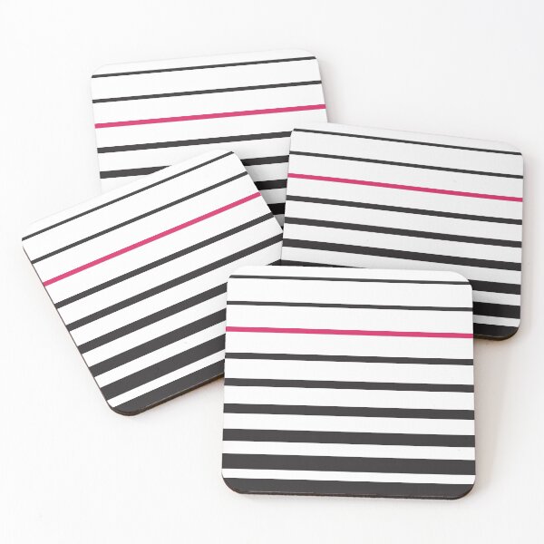 Item preview, black and white stripes with one pink stripe designed and sold by Latte Design.