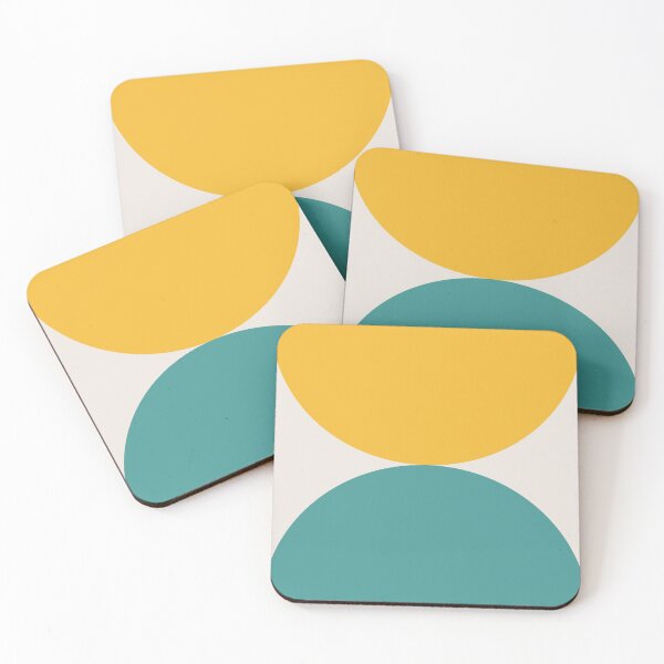 Item preview, Two circles yellow and teal designed and sold by Latte Design.
