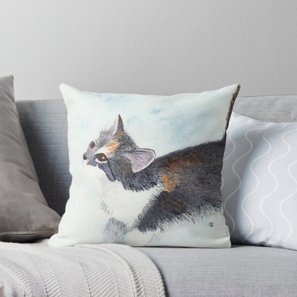 Item preview, Calico Cat Kitten in Watercolor designed and sold by The Elderberry Blossom.