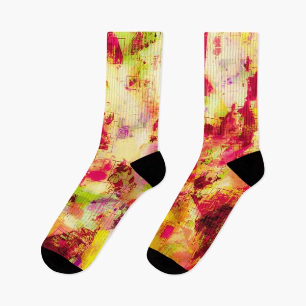 Item preview, psychedelic geometric triangle polygon pattern abstract background in pink yellow red green designed and sold by Mrvell.