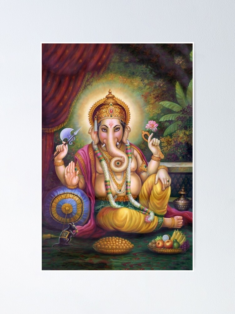 Amazon.com: Vinyl Sticker Yoga Pose Sign Logo Lotus Flower Sign Ganesha  Hindu Indian God Religious Poster Namaste Mural Decal Wall Art Decor SA3075  : Handmade Products