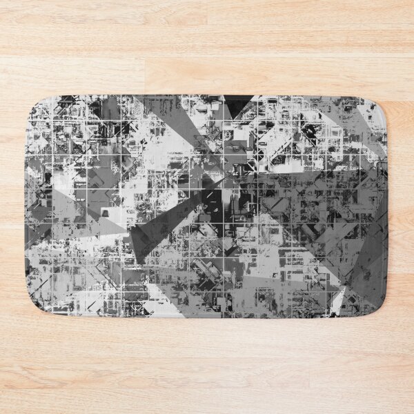 Item preview, psychedelic geometric triangle polygon pattern abstract background in black and white designed and sold by Mrvell.