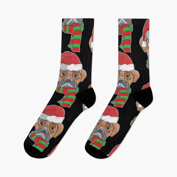 Artikelvorschau, Funny Christmas Dog Xmas Santa Boxer Holiday Gift entworfen und verkauft von haselshirt.