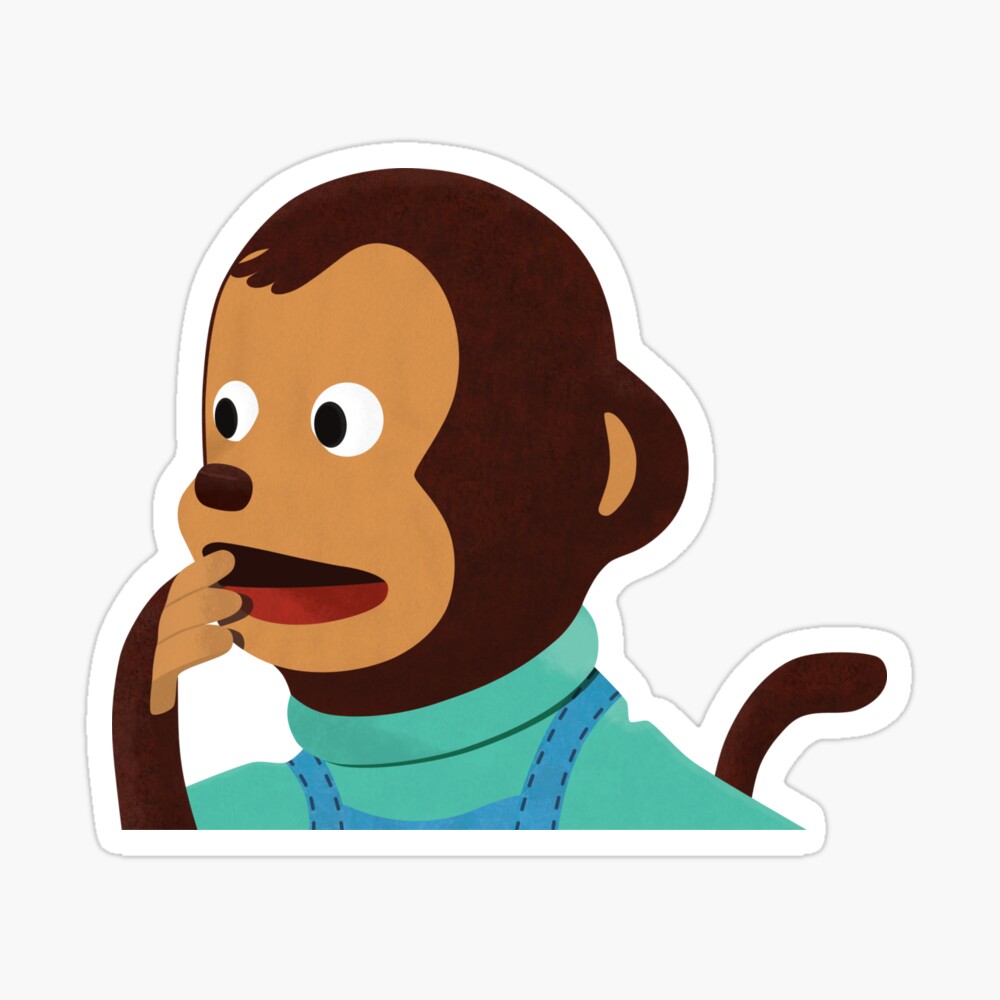 Pedro Aka Kento Surprised Shocked Monkey Meme Illustration Art Print By ...