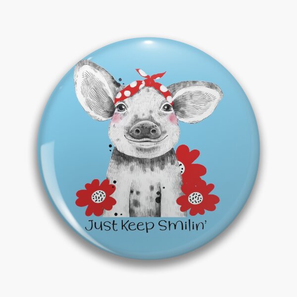 Item preview, Happy Pig Just Keep Smilin' Cute Farm Animal designed and sold by creative321.