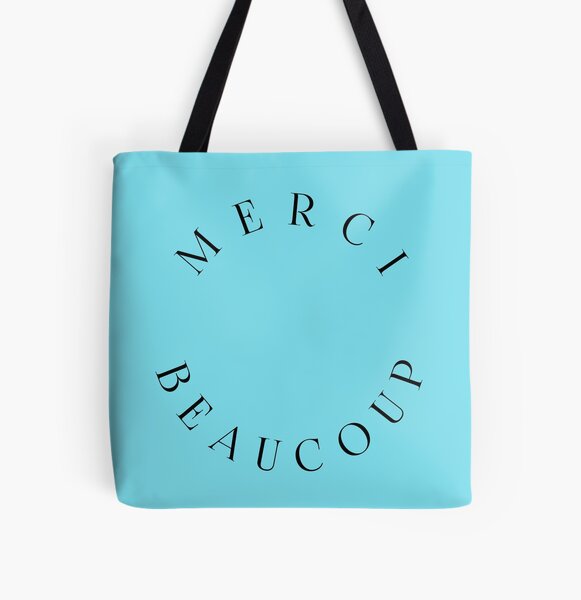 Thank You Grocery Bag French Cute Merci Tote Bag
