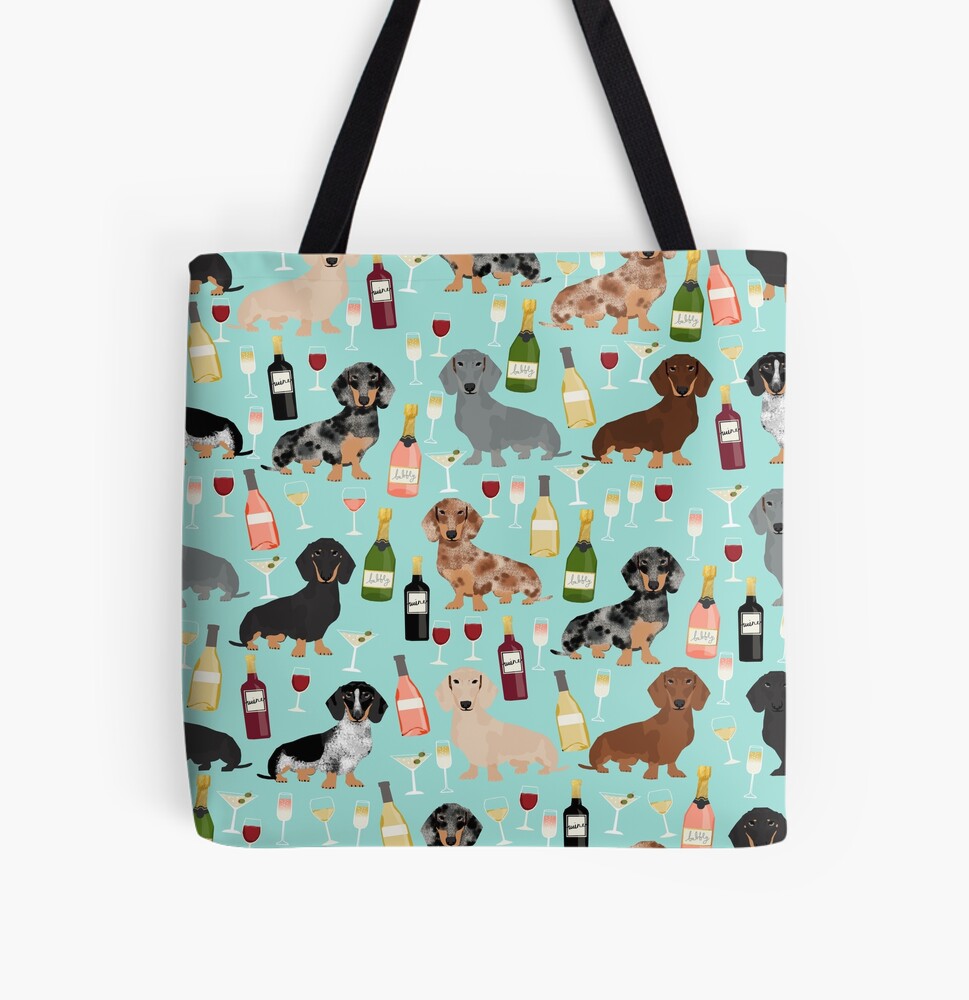 Dachshund wine cocktails rose doxie dachsie dog breed pattern iPhone Case