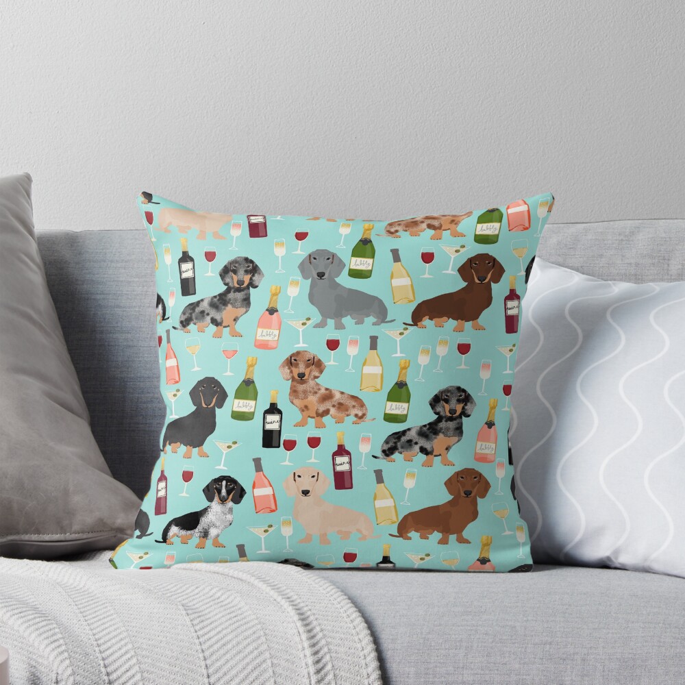 Dachshund wine cocktails rose doxie dachsie dog breed pattern iPhone Case