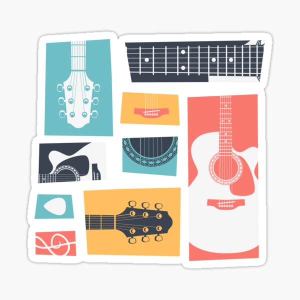 Guitar Collage Sticker